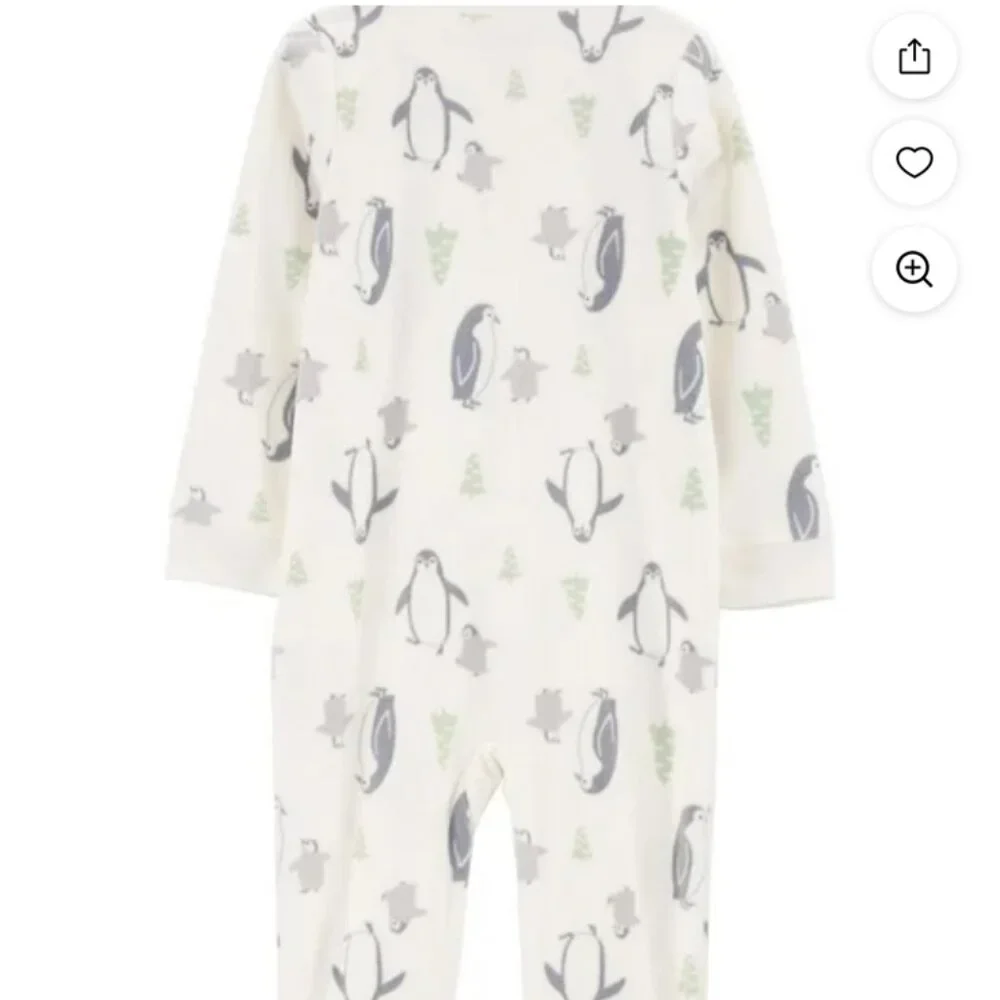 5T Carter's Penguins Fleece Footie + Wonder Nation Rainbows Pajama Set Bundle